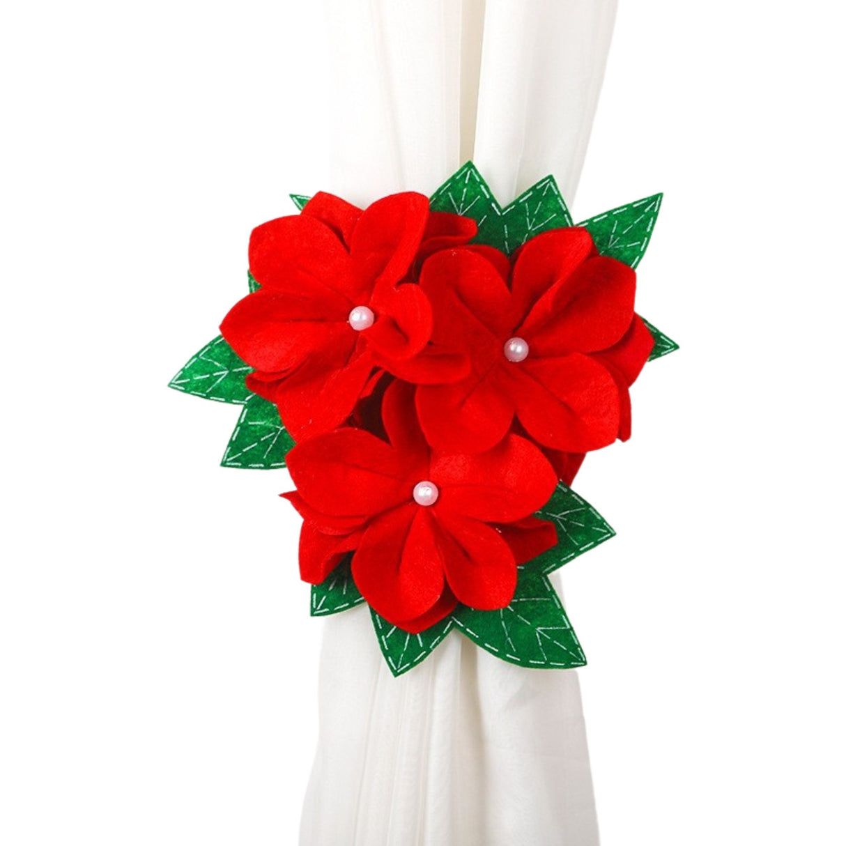 Decoratiune Pentru Perdea/Draperie Cu Tematica De Craciun Material Texit Si Poliester, 31 Cm, Cu Snur - vivimall.ro
