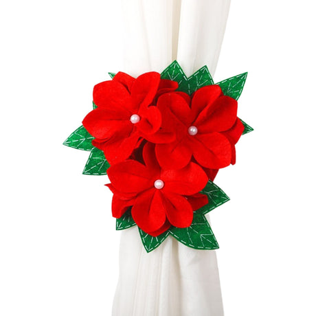 Decoratiune Pentru Perdea/Draperie Cu Tematica De Craciun Material Texit Si Poliester, 31 Cm, Cu Snur - vivimall.ro