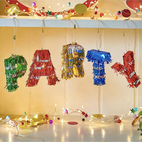 Pinata Mini PARTY, Flippy, Accesoriu pentru Petrecere Set 5 Bucati din Hartie Creponata si Carton, Pinata pentru Petreceri, 61 x 43 x 8 cm, Multicolor - vivimall.ro