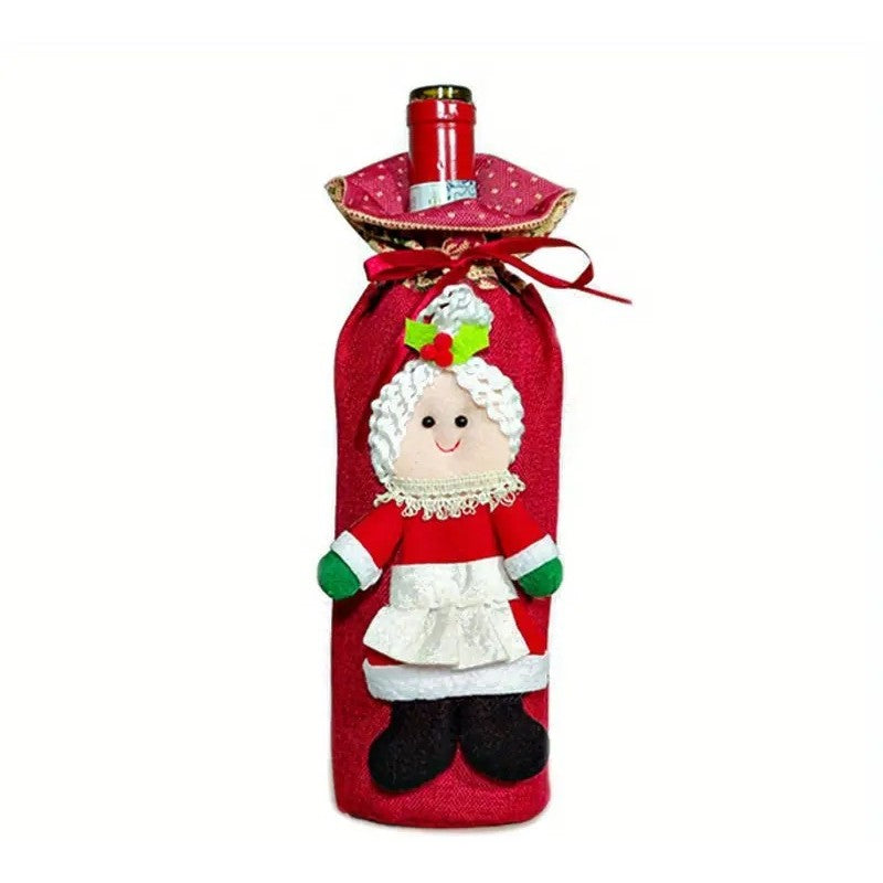 Decoratiune Pentru Sticla De Vin, Tema Craciun