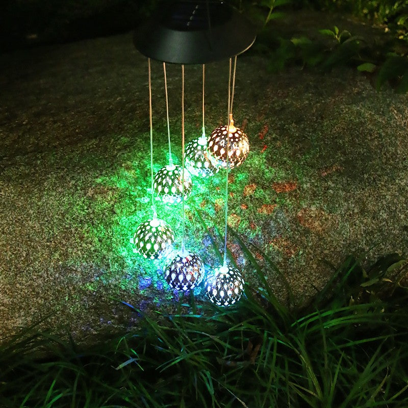 Lampa Solara De Tip Decoratiune Pentru Gradina, Model Clopotel De Vant, Alb Cald - vivimall.ro