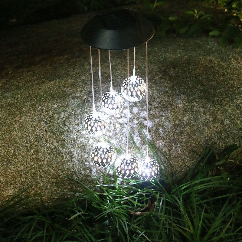 Lampa Solara De Tip Decoratiune Pentru Gradina, Model Clopotel De Vant, Alb Cald - vivimall.ro