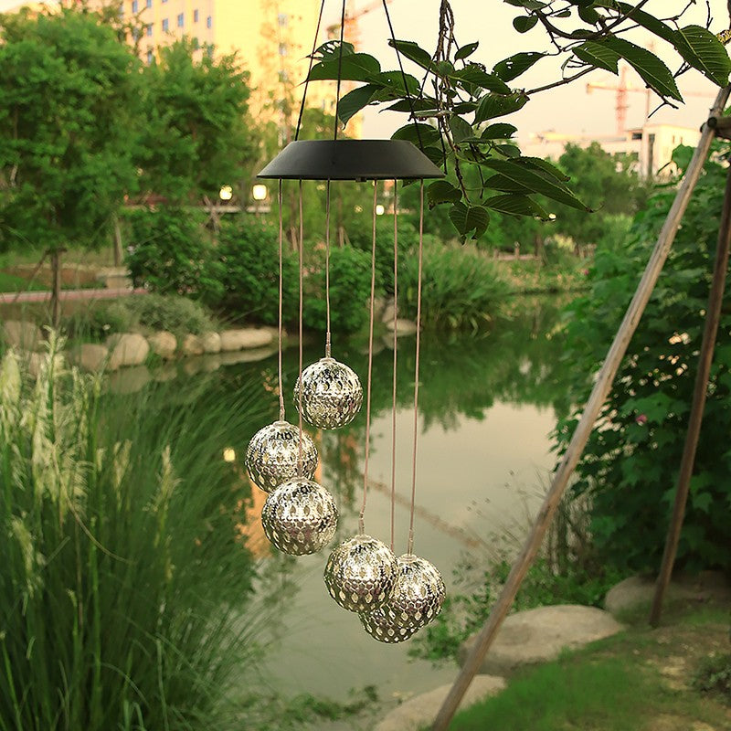 Lampa Solara De Tip Decoratiune Pentru Gradina, Model Clopotel De Vant, Alb Cald - vivimall.ro