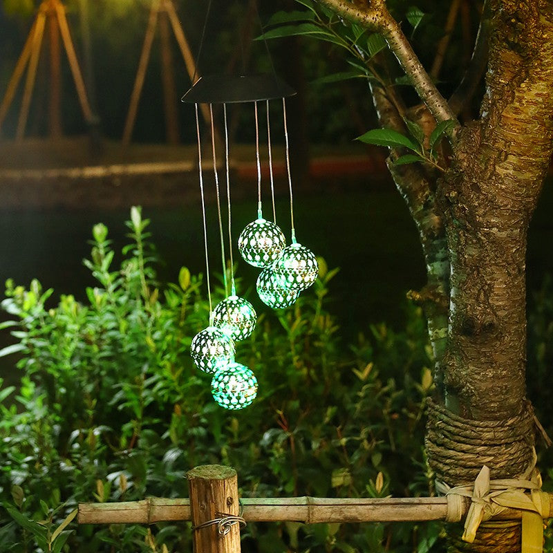 Lampa Solara De Tip Decoratiune Pentru Gradina, Model Clopotel De Vant, Alb Cald - vivimall.ro