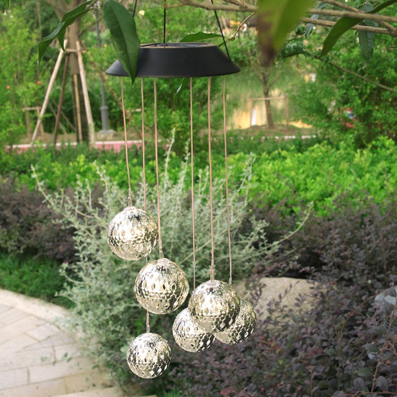 Lampa Solara De Tip Decoratiune Pentru Gradina, Model Clopotel De Vant, Alb Cald - vivimall.ro