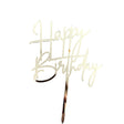 Decoratiune Topper pentru Tort, Vivimall, Model Happy Birthday, Tematica Aniversare, Arginitu, 10 cm - vivimall.ro