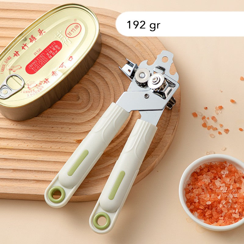 Desfacator de Conserve 3 in 1, Vivimall, Instrument pentru Deschis Conserve, Sticle, Otel inoxidabil, Simplu de Utilizat, Maner Anti alunecare, 21.5 x 4.7 cm Alb - vivimall.ro