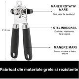 Desfacator De Conserve Multifunctional Otel Inoxidabil, Maner Antialunecare, Ergonomic, Rezistent La Rugina, Usor De Utilizat, 21.6 X 6 Cm, Argintiu - vivimall.ro