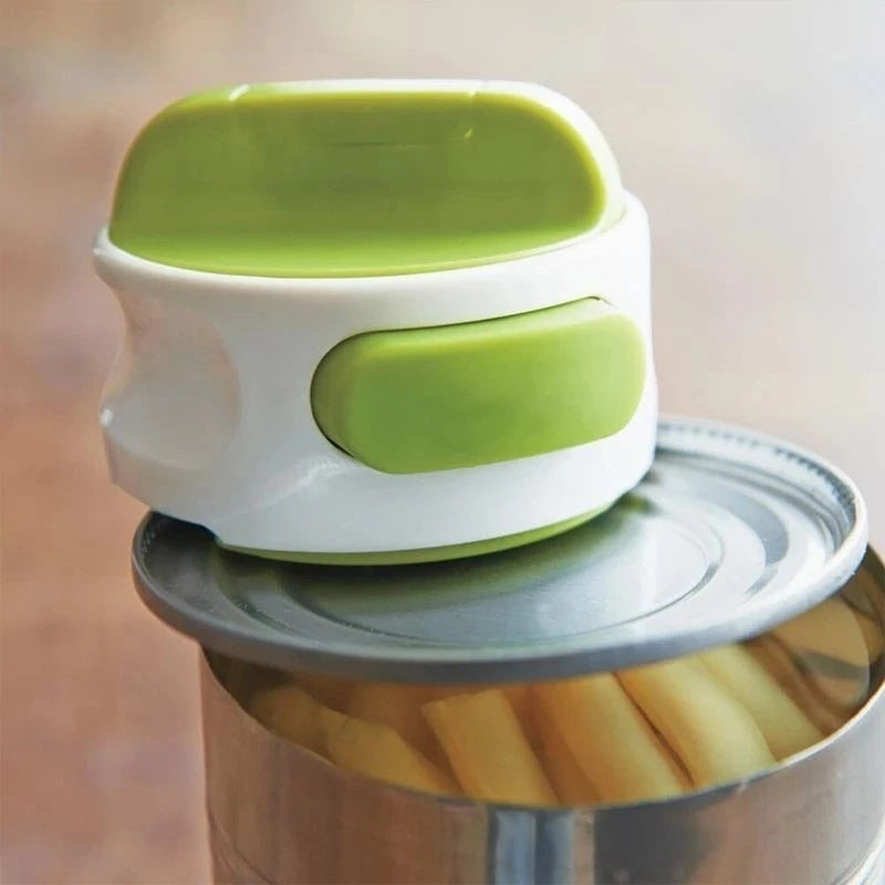 Desfacator Manual De Conserve Si Sticle, 6.8 X 4.8 Cm, Din Abs + Otel, Verde/Alb - vivimall.ro