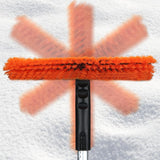Perie de Zapada cu Racleta pentru Masina, Flippy, Multifunctionala, Rotativa, Demontabila, cu Maner Antiderapant, Telescopica, Aluminiu, Plastic, Fragmentarea Ghetii de pe Parbriz, Solutia pentru Iarna, pentru Dezghetare, Portocalie