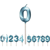 Lumanare Cifra 0, Flippy, Model Diamond, 5 x 3.4 cm, Albastru - vivimall.ro