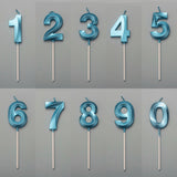 Lumanare Cifra 4, Flippy, Model Diamond, 5 x 3.4 cm, Albastru - vivimall.ro