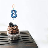 Lumanare Cifra 8, Flippy, Model Diamond, 5 x 3.4 cm, Albastru - vivimall.ro