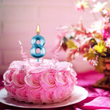 Lumanare Cifra 8, Flippy, Model Diamond, 5 x 3.4 cm, Albastru - vivimall.ro