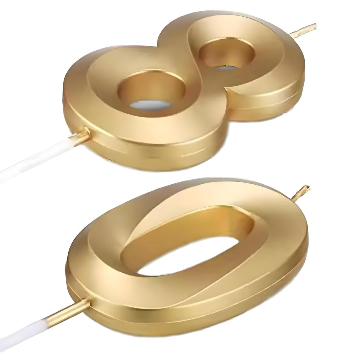 Lumanare Cifra 0, Flippy, Model Diamond, 5 x 3.4 cm, Auriu - vivimall.ro