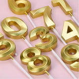 Lumanare Cifra 0, Flippy, Model Diamond, 5 x 3.4 cm, Auriu - vivimall.ro