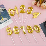 Lumanare Cifra 5, Flippy, Model Diamond, 5 x 3.4 cm, Auriu - vivimall.ro