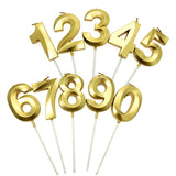 Lumanare Cifra 5, Flippy, Model Diamond, 5 x 3.4 cm, Auriu - vivimall.ro