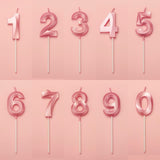 Lumanare Cifra 4, Flippy, Model Diamond, 5 x 3.4 cm, Roz - vivimall.ro