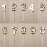 Lumanare Cifra 9, Flippy, Model Diamond, 5 x 3.4 cm, Argintiu - vivimall.ro