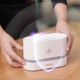 Difuzor De Ulei Esential Cu Flacara Aromaterapie, Umidificator De Aer, Rezervor 180 Ml, Simulare Efectelor De Iluminare A Flacarii, Lumina Veghe Ajustabila