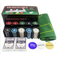 Set de Poker Complex cu 200 de jetoane Vivimall, Include 2 seturi de carti, Texas Hold`em set, portabil, cutie depozitare - vivimall.ro