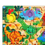 Joc Montessori De Sortare Culori, Creion Magnetic, Tip Labirint Ilustrat, Din Lemn - vivimall.ro