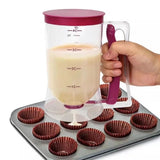 Dispenser De Aluat Pentru Prajituri, Din Plastic, Maner Cu Arc, 900 Ml, 18.5 X 11 Cm, Rosu - vivimall.ro
