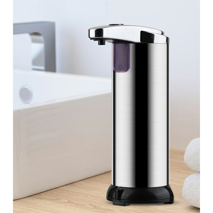 Dispenser Pentru Sapun Lichid/Dezinfectant, Cu Senzor Infrarosu De Miscare, Din Otel Inoxidabil, 250 Ml, 19 X 11 Cm, Gri - vivimall.ro