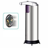 Dispenser Pentru Sapun Lichid/Dezinfectant, Cu Senzor Infrarosu De Miscare, Din Otel Inoxidabil, 250 Ml, 19 X 11 Cm, Gri - vivimall.ro