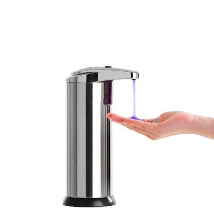 Dispenser Pentru Sapun Lichid/Dezinfectant, Cu Senzor Infrarosu De Miscare, Din Otel Inoxidabil, 250 Ml, 19 X 11 Cm, Gri - vivimall.ro