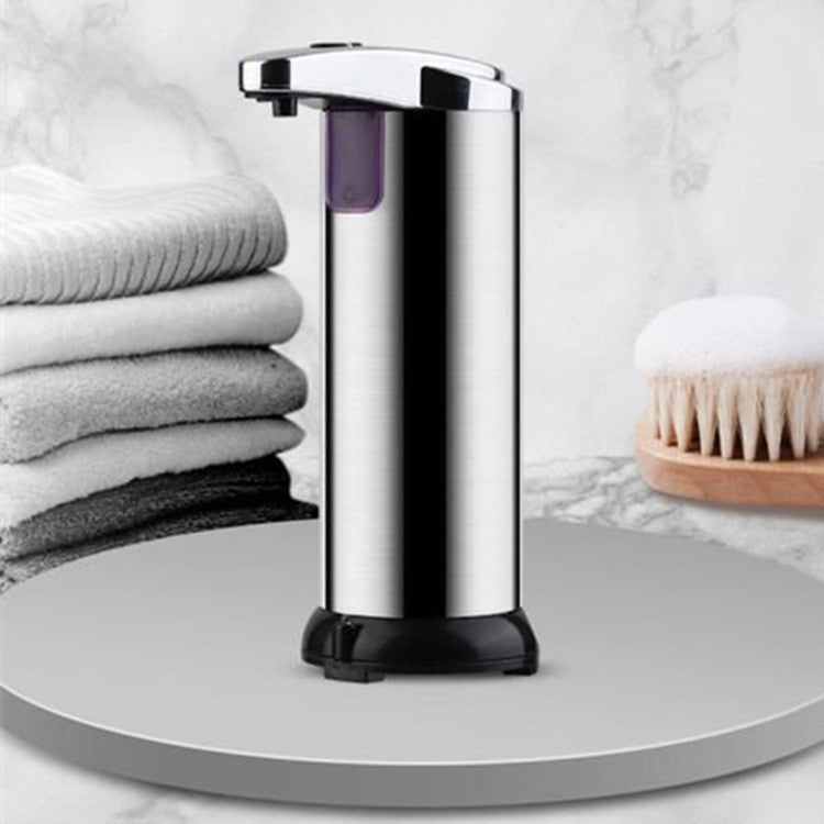 Dispenser Pentru Sapun Lichid/Dezinfectant, Cu Senzor Infrarosu De Miscare, Din Otel Inoxidabil, 250 Ml, 19 X 11 Cm, Gri - vivimall.ro