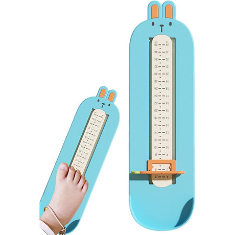 Dispozitiv de Masurat Talpa Piciorului pentru Bebelusi, Flippy, 6-24, Model Iepuras, Albastru