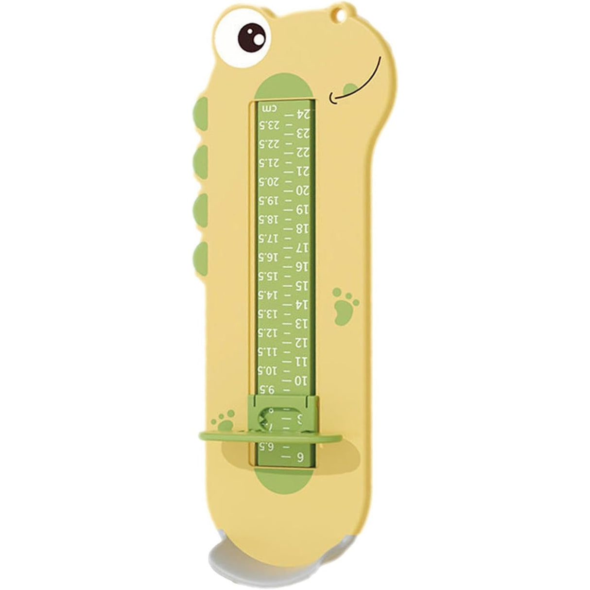 Dispozitiv de Masurat Talpa Piciorului pentru Bebelusi, Vivimall, 9-24, Model Dinozaur, Galben