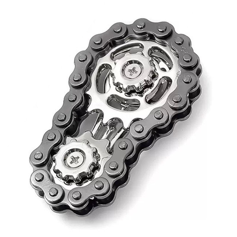 Jucarie Fidget Spinner Premium Anti Stres, Giroscop Din Aliaj, Jucarie Din Metal De Decompresie, Forma Lant De Angrenaj De Bicicleta