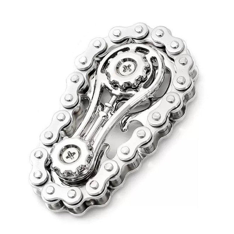Jucarie Fidget Spinner Premium Anti Stres, Giroscop Din Aliaj, Jucarie Din Metal De Decompresie, Forma Lant De Angrenaj De Bicicleta
