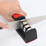 Dispozitiv Pentru Ascutit Cutite Cu 3 Pozitii, Rosu/Negru, Material Inox Si Abs, 21.5X5X6 Cm - vivimall.ro