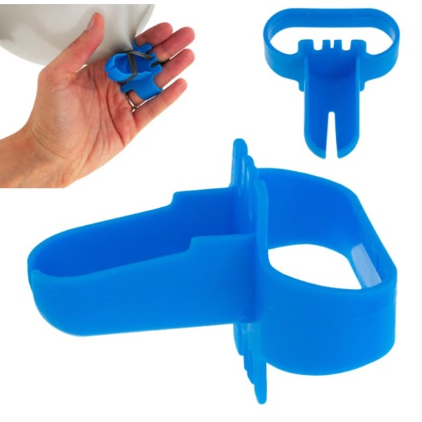 Dispozitiv de Legat Baloane, Flippy, din Plastic, pentru Mana, 6.5 x 5.5 cm, Albastru