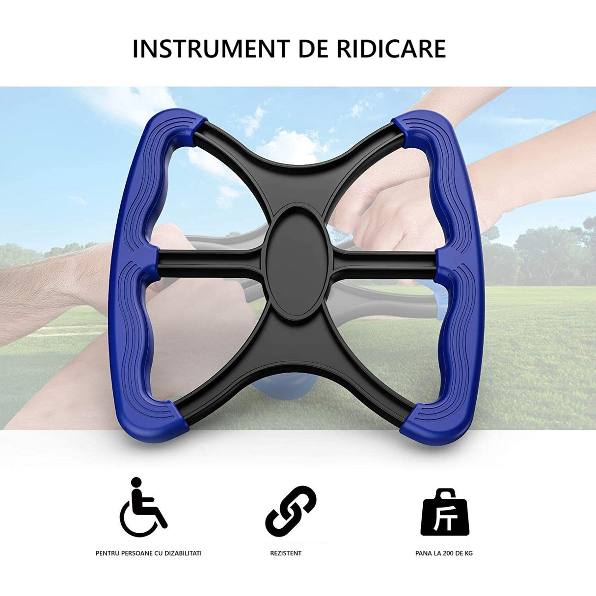 Dispozitiv pentru Ridicare, Vivimall, Ajutor Varstnici, din Plastic, Maner Ergonomic, 200 kg, Albastru - vivimall.ro