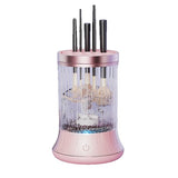 Dispozitiv Portabil de Curatare a Pensulelor de Machiaj, Vivimall, pentru Pensule de Diferite Dimensiuni, 5V, 7000RPM, Vibratii Sonice, USB Type C, 9x9x16 cm, Roz - vivimall.ro