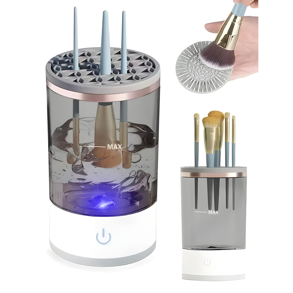 Dispozitiv curățare pensule cu vibrații sonice, alb | BrushPro - vivimall.ro