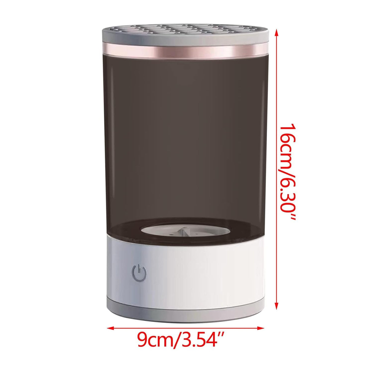 Dispozitiv Portabil de Curatare a Pensulelor de Machiaj, Vivimall, Potrivit pentru Pensule de Diferite Dimensiuni, 5V, 7000RPM, Vibratii Sonice, USB, Alb/Negru, 9x9x16 cm - vivimall.ro