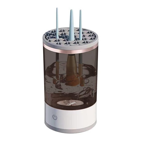Dispozitiv Portabil De Curatare A Pensulelor De Machiaj, Potrivit Pentru Pensule De Diferite Dimensiuni, 5V, 7000Rpm, Vibratii Sonice, Usb, Alb/Negru, 9X9X16 Cm - vivimall.ro