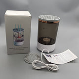 Dispozitiv Portabil de Curatare a Pensulelor de Machiaj, Vivimall, Potrivit pentru Pensule de Diferite Dimensiuni, 5V, 7000RPM, Vibratii Sonice, USB, Alb/Negru, 9x9x16 cm - vivimall.ro