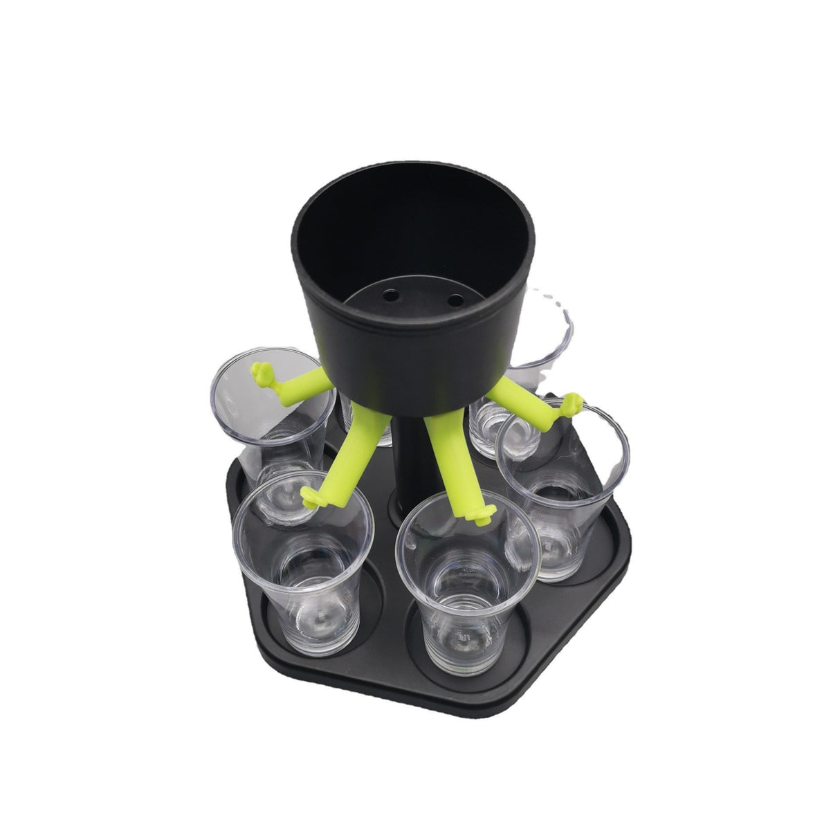 Dozator Hexagonal, Cu Suport Pentru Shoturi, 6 Pahare, Set Complet, Cu Ambalaj Și Cutie, Dispenser, Divizor, Joc De Băut, Negru