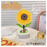 Set de Constructie Floarea Soarelui in Ghiveci, Vivimall, 4 Ani, Ornament Creativ, 16x6.2 cm, Galben - vivimall.ro