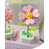 Set de Constructie Floare in Ghiveci, Vivimall, 4 Ani, Ornament Creativ, 17x6.2 cm, Multicolor - vivimall.ro