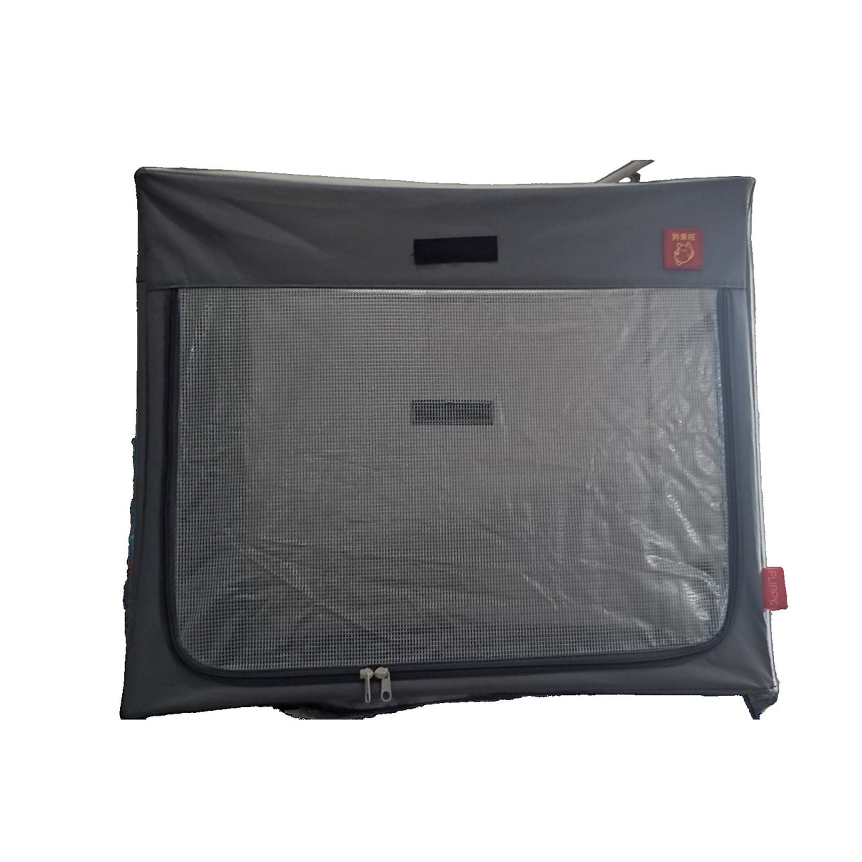 Cusca Animale pentru Uscare Blana, Vivimall, din Textil, Fereastra Transparenta, 62 x 40 x 50 cm, Gri - vivimall.ro