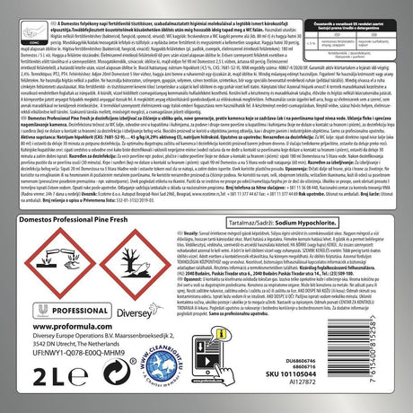 Domestos Professional Pine Fresh – Detergent Lichid Dezinfectant, 2 L - vivimall.ro