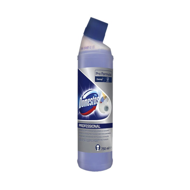 Detartrant profesional Domestos Professional 750ml pentru toaletă, vedere frontală flacon